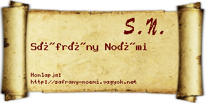 Sáfrány Noémi névjegykártya